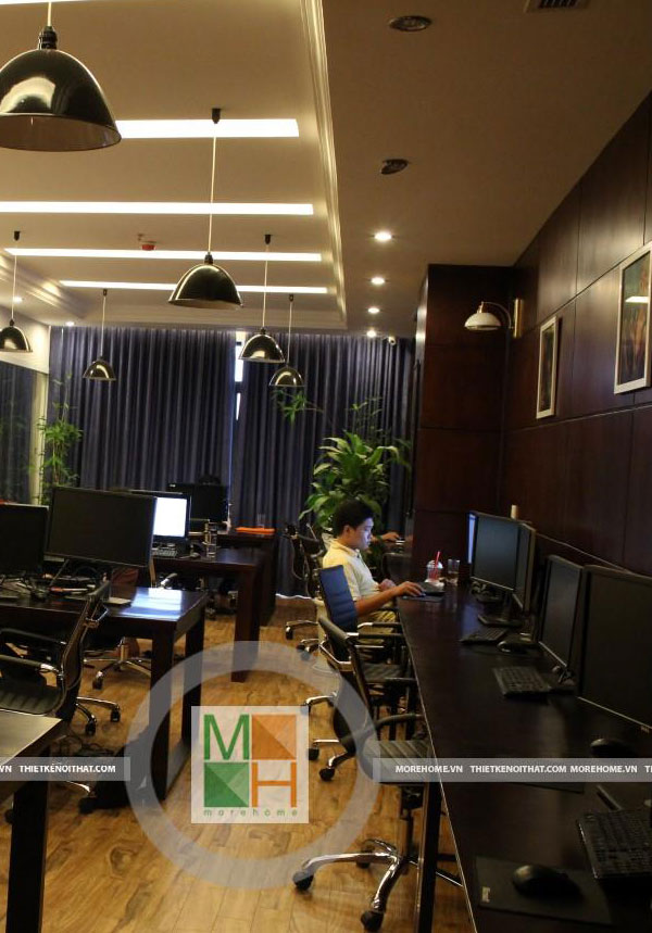  Thiết kế nôi thất văn phòng phong cách gỗ việt