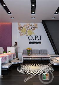 Thiết kế nội thất hiện đại tại salon làm móng OPI