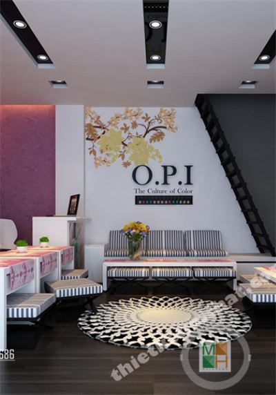 Thiết kế nội thất hiện đại tại salon làm móng OPI